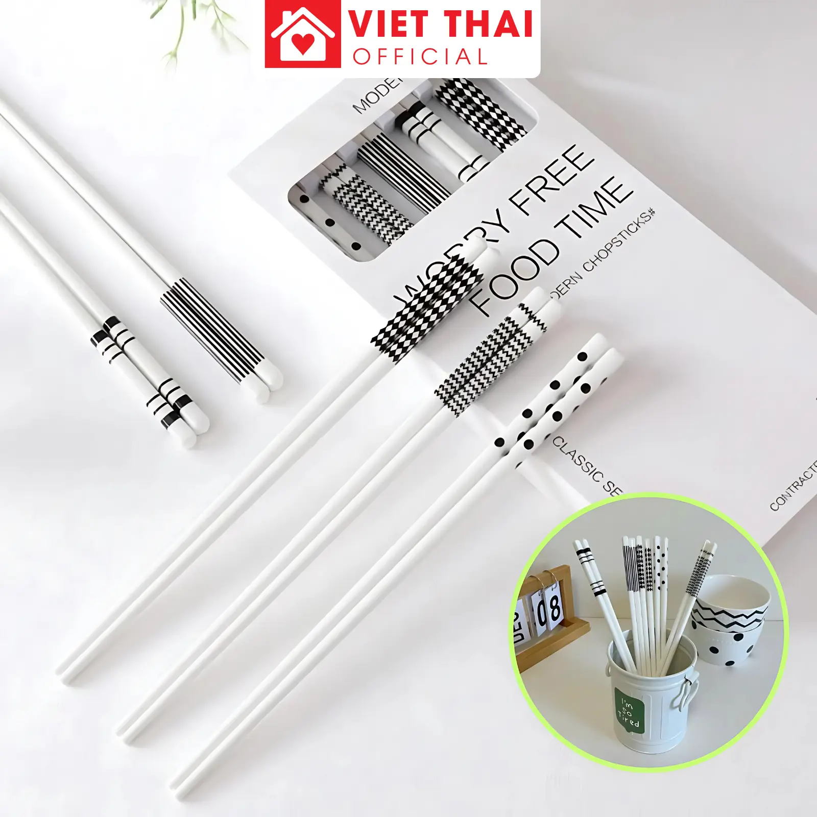 [Combo 10 Đôi Đũa Ăn Bằng Sứ Cao Cấp] Không Nấm Mốc, Không Biến Dạng, Chống Trơn Trượt - Dễ Làm Sạch, Bền Đẹp, Phù Hợp Cho Mọi Bữa Ăn Gia Đình