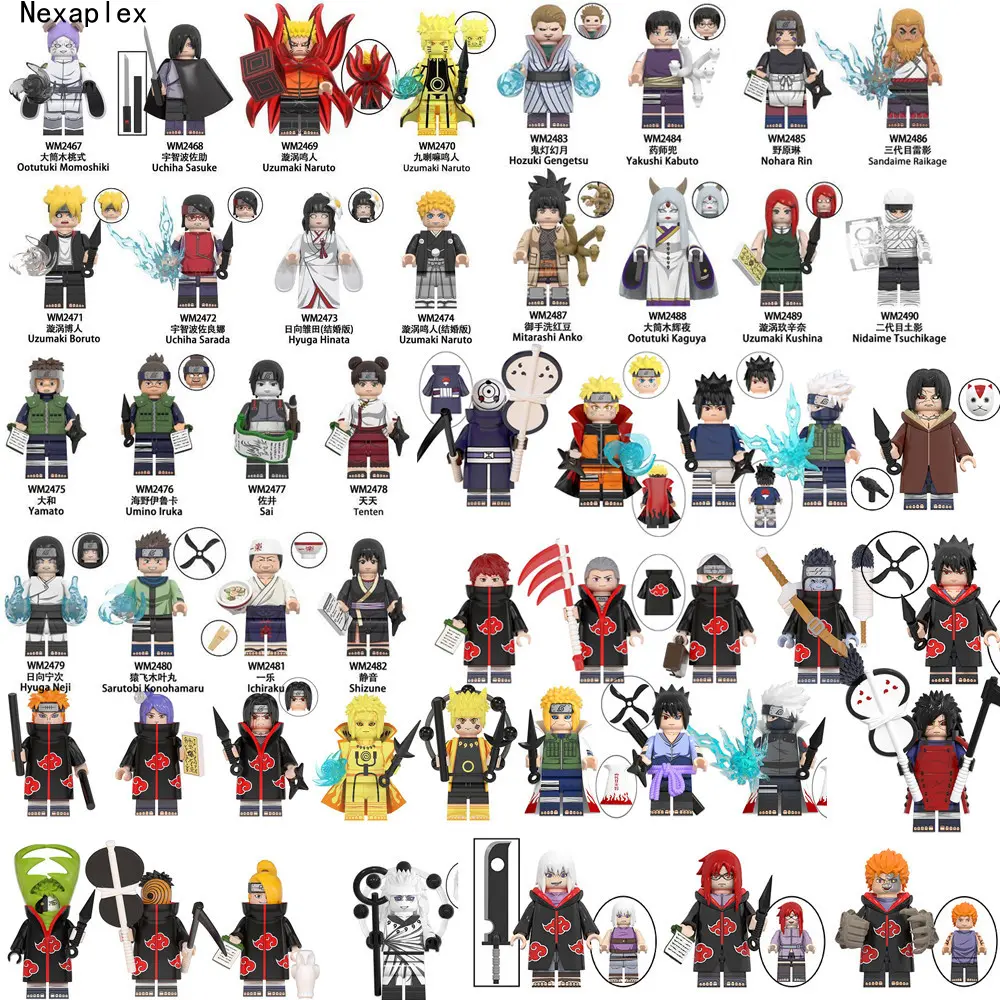 Naruto Boruto Blok Akatsuki Minifigures, Mainan Sakit, Kaguya Kimimaro Sasuke Itachi Watak Pembinaan
