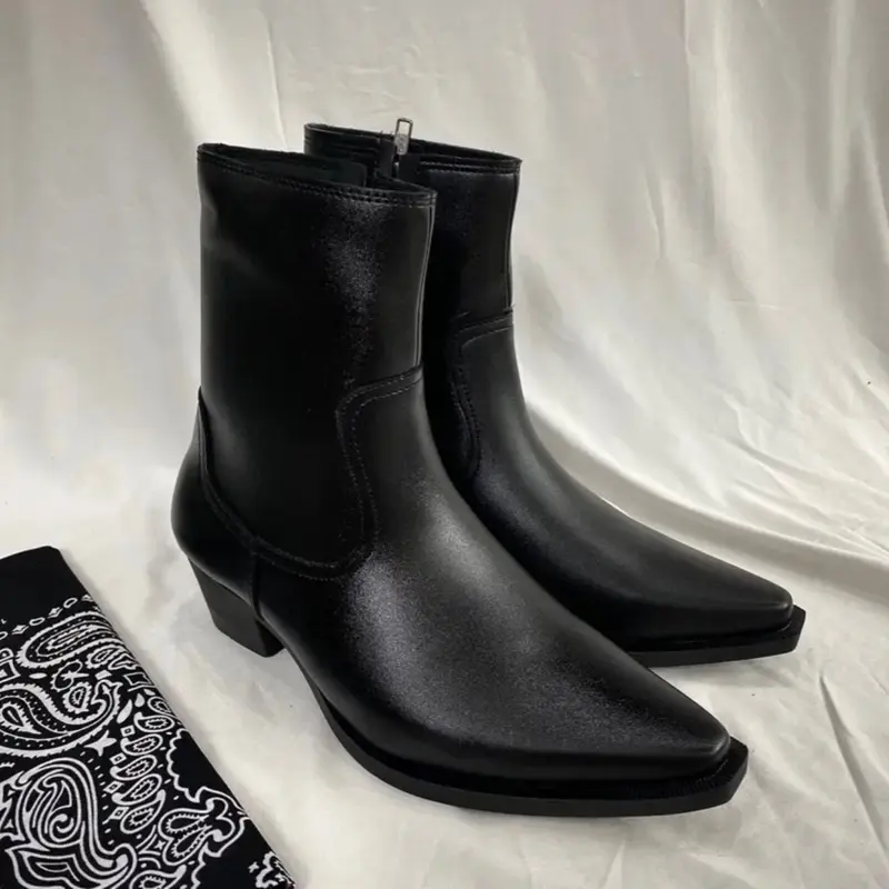 Santiago Boots Leman Da Xít  Đế cao 5cm Chelsea Boot Len