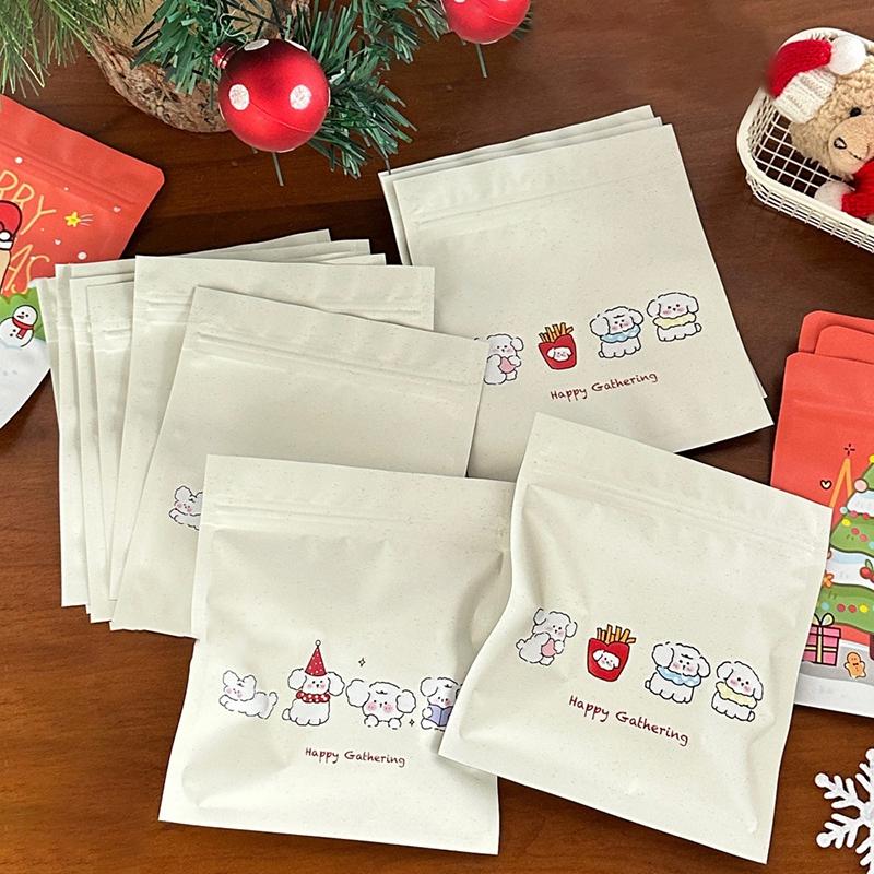 20/50Pcs Christmas Cute Dog Self Sealing Bag Card Out Hand Account Gift Packaging Bag Surprise Gift Bag 4