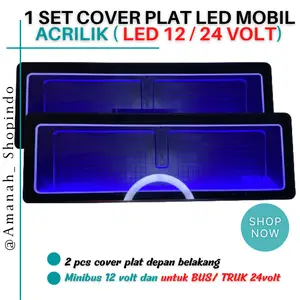 Cover plat mobil akrilik LED 24 volt untuk bus dan truk dan 12 volt untuk mobil kecil minibus