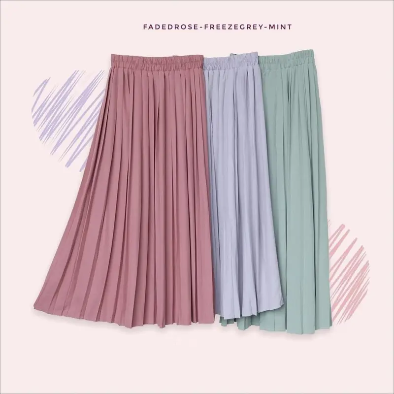 ROK PLISKET WANITA PREMIUM TEBAL / ROK KERJA MUSLIMAH / ROK PLISKET BAWAHAN 7
