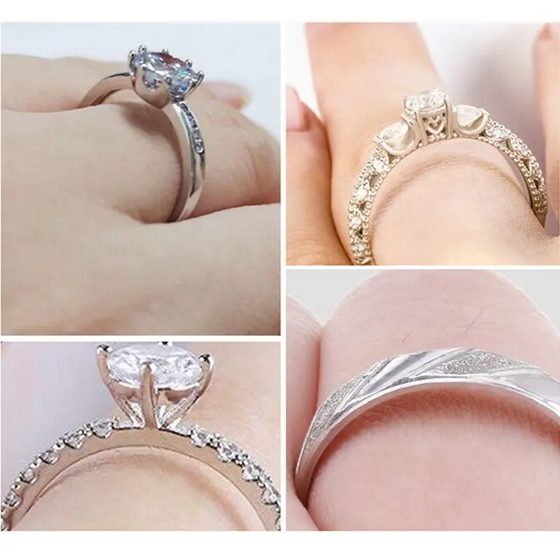 Bộ Điều Chỉnh Kích Thước Nhẫn, 8 Miếng, Thích Hợp Cho Phụ Nữ Nhẫn Rời Để Cố Định Miếng Đệm Bảo Vệ Kích Thước Nhẫn Vô Hình 7