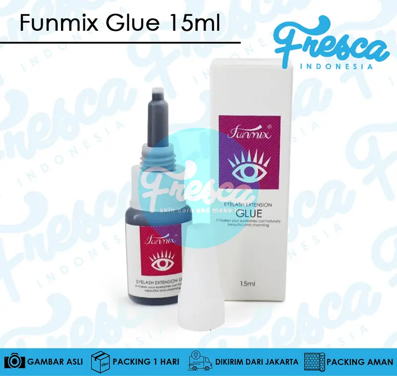 FUNMIX EYELASH GLUE 15ml / GLUE EYELASH EXTENSION / LEM BULU MATA Funmix Tanam Bulu Mata 1