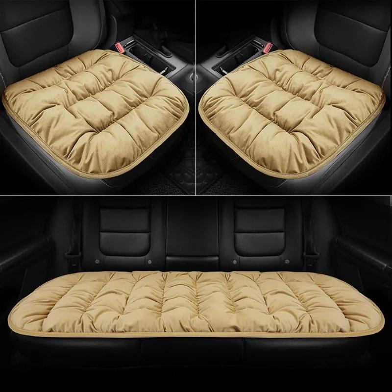 Solid Color Car Seat Cover, 1 Count Non-slip Soft Car Seat Cushion, Durable Plush Car Seat Pad, Universal Car Interior Accessories for All Seasons 2
