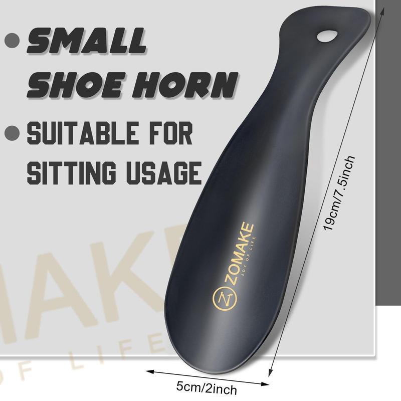 Metal Shoe Horn Helper Small Shoe Horn  With Hole 7.5Inch Wear Shoe Helper Easy Carry Aid Tool Shoe Accessories 1