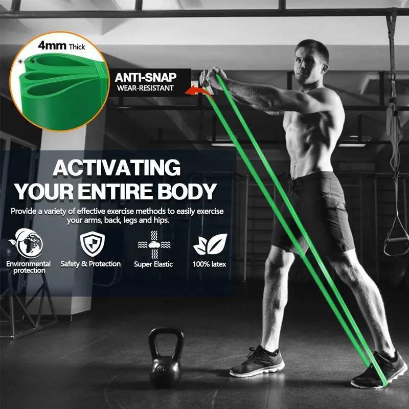 Multiple Color & Size High Elastic Resistance Band, Fitness Elastic Belt, Exercise Resistance Band, Yoga Fitness Equipment for Home Gym Workout, Gymtok 5