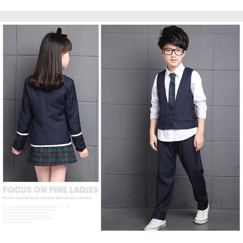Product Introduction of Children's Spring and Autumn Elementary School Uniform Set College Style Class Uniform Boys and Girls Kindergarten Uniform Graduation 21