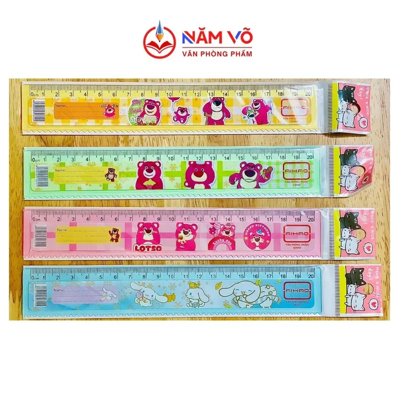 SỈ _ [20CM] LON 100 Cây Thước Nhựa / Thước Kẻ Nhựa / Thước Kẻ Học Sinh Nhiều Hình Dễ Thương Aihao Dài 20CM (Màu Ngẫu Nhiên) 5