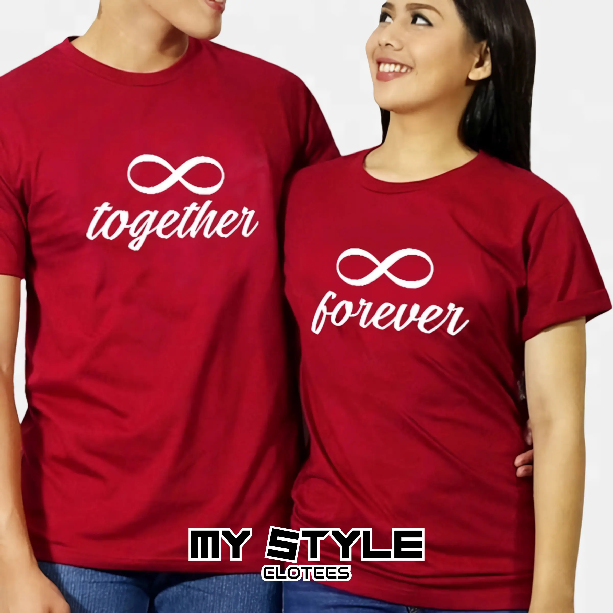 baju couple design /couple design shirt 100% cotton 012 together forever