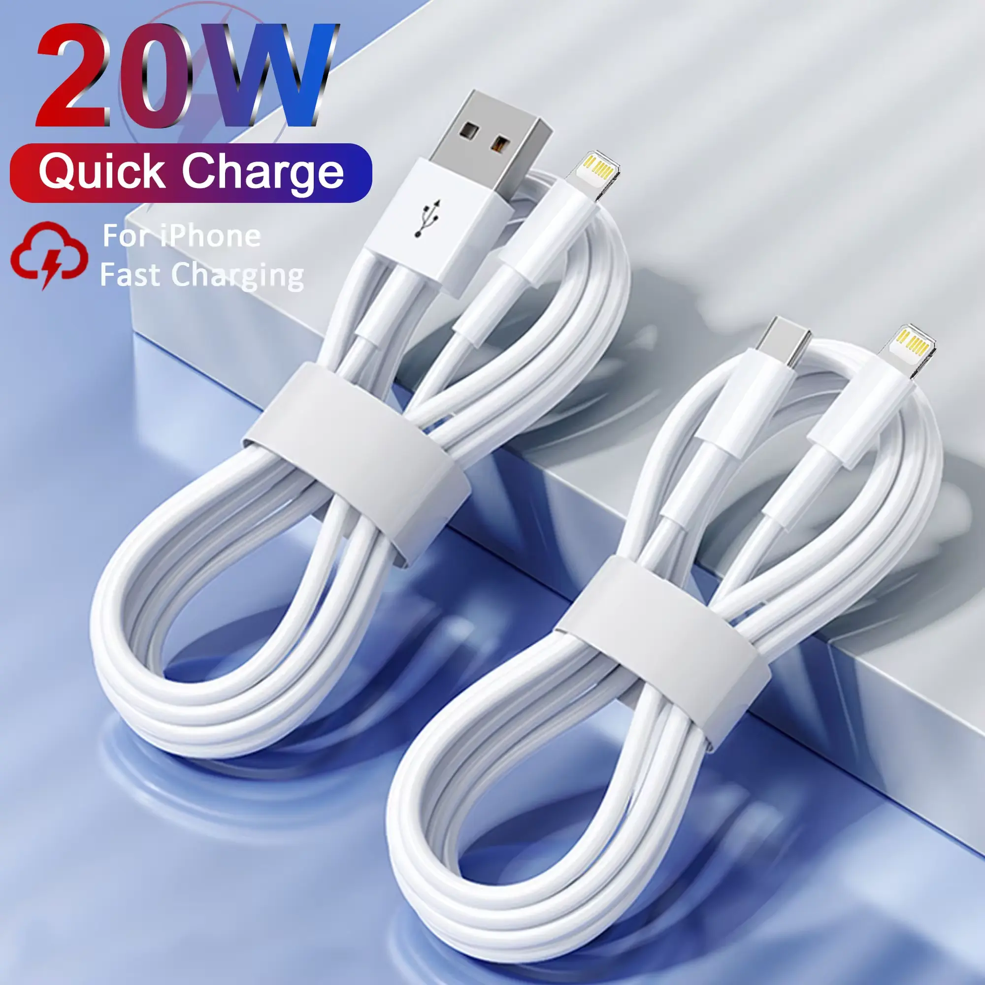 Cáp sạc USB, Chất lượng Chính Hãng Dây sạc nhanh, Dây đồng bộ dữ liệu, Dây 1m, Dây 1,5m và 2m, Thích hợp cho iPhone 14, 8, 7, 6S Plus, 13, 12 Pro, XS Max, XR, SE Phụ Kiện