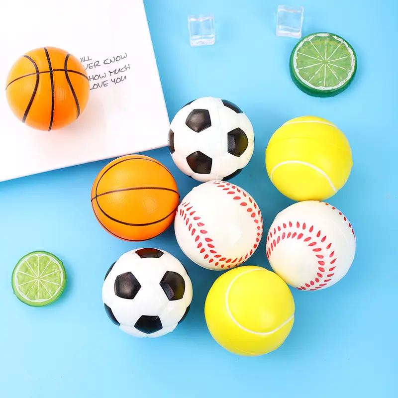 1PCS Trẻ em căng Sponge Ball PU Chất liệu 6cm Đồ chơi giải nén rắn 1