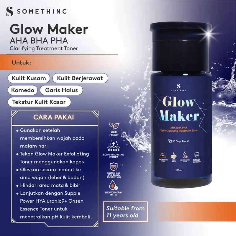 SOMETHINC GLOW MAKER AHA BHA PHA Clarifying Treatment Toner - Toner Bersih dari Komedo 1