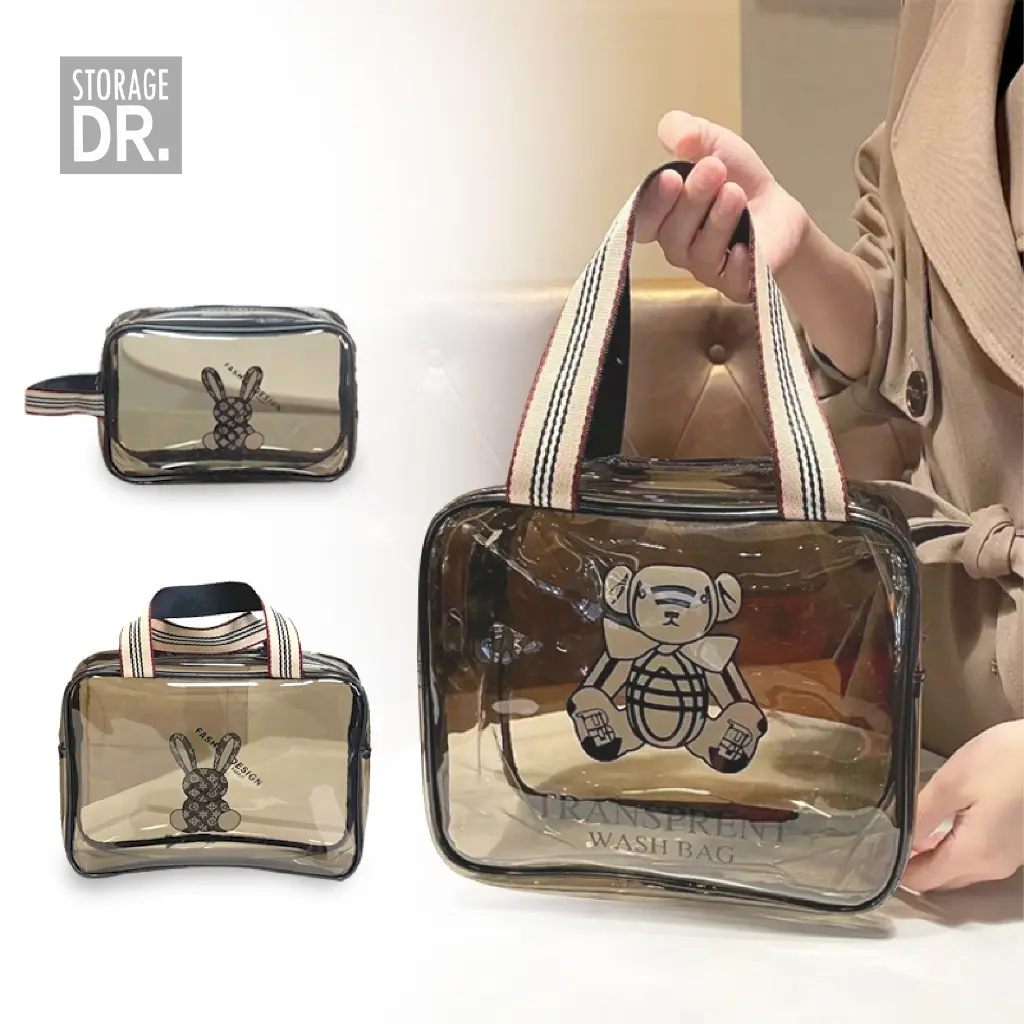 Dr. Storage Washbag Tansparan Kelinci Tas Kosmetik Washbag Travel Portable Pouch Travel Tas Make Up
