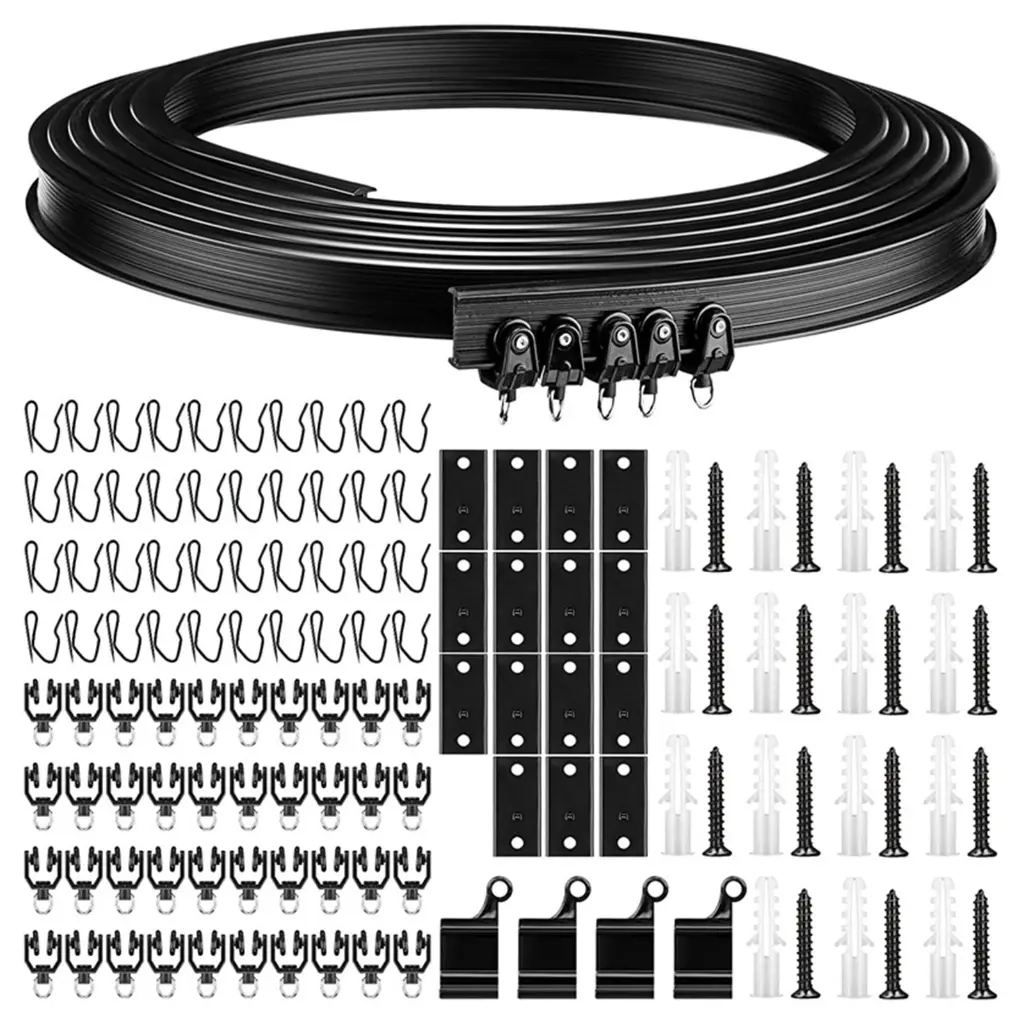 Flexible Ceiling Curtain Track Kit 5m Bendable Window Rod Straight Curve for Bedroom Dormitory Curtain Rail Accessory