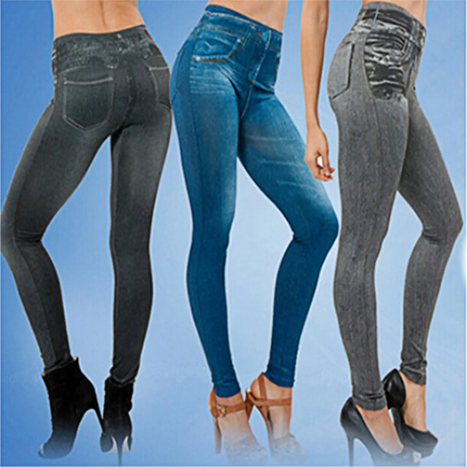Quần Jean Nữ, Cạp Cao, Mỏng Vừa Vặn, Denim In, Quần Bút Chì Co Giãn, Thích Hợp Đi Làm, Dukewzx