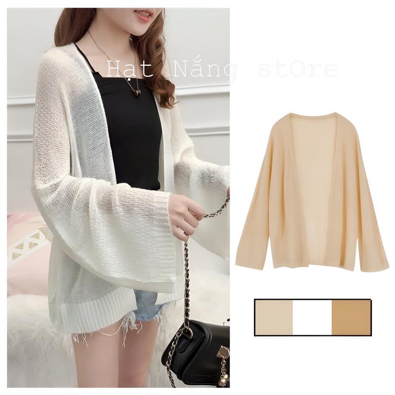 Áo Khoác len Nữ mỏng Cardigan nhẹ nhàng phong cách Hàn freesize