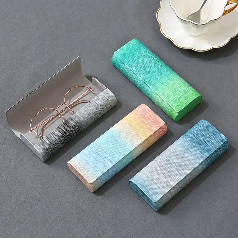Glasses Case Portable Men's and Women's High-Grade Anti-Pressure Mori Style Good-looking National Style Folding Glasses Case for Students