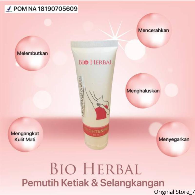 Product Introduction of BIO HERBAL UNDERARM CREAM BRIGHTENING ORIGINAL BPOM KRIM PEMUTIH KULIT KETIAK LUTUT SIKU TUMIT BOKONG SELANGKANGAN CERAH BERSIH PERMANEN Deodorant Mencerahkan Memutihkan Ketek  Hitam Pencerah Tubuh Ketiak 3