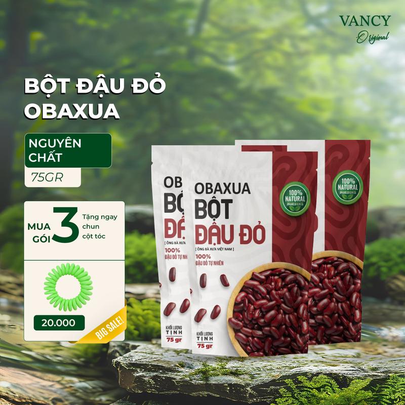 Bột Đậu Đỏ Nguyên Chất OBAXUA Đắp Dưỡng Da Mặt Skincare Làm Đẹp Da Body Túi 75g, Vancy