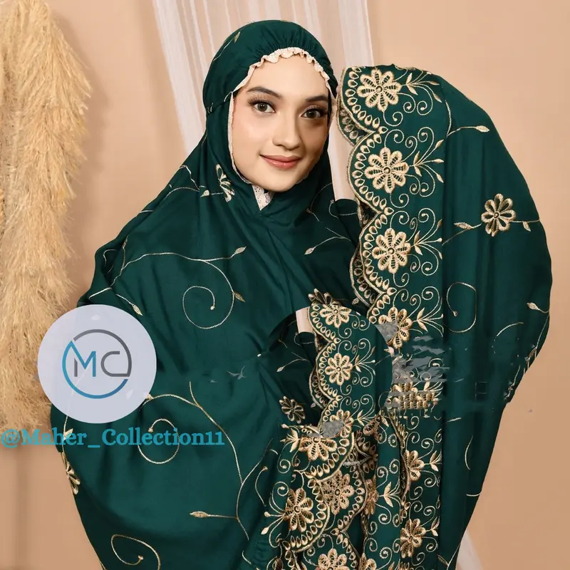 Mukena Gracella Dewasa Bunga Teratai Full Bordir Mewah Free Tas 7