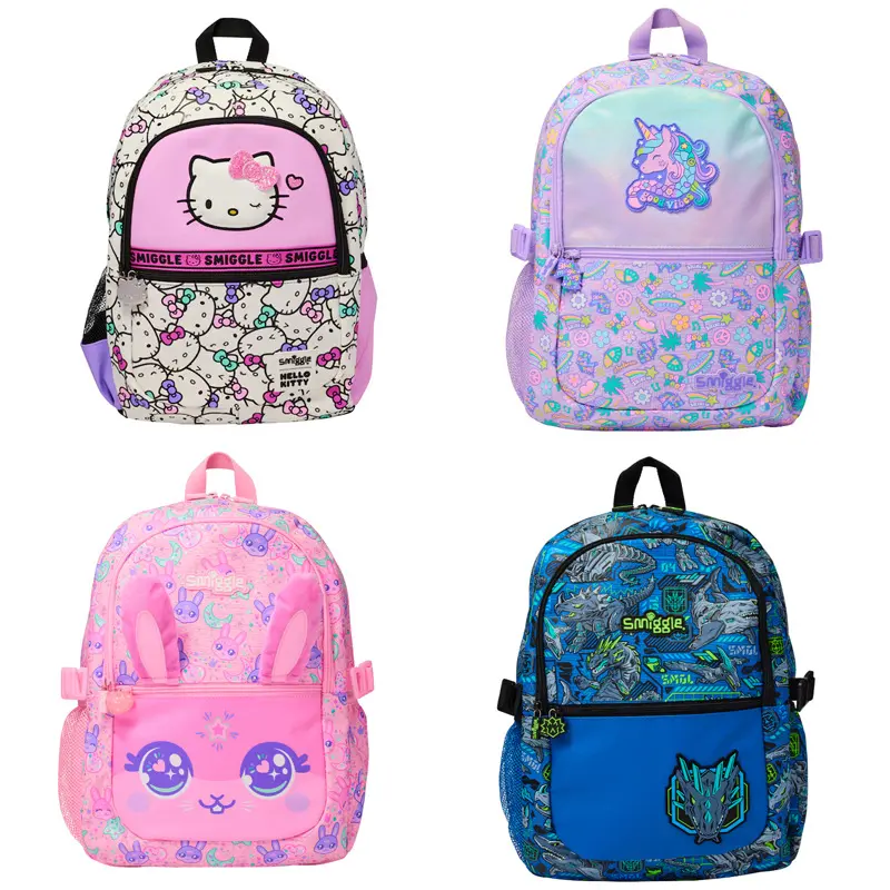 Australian Smiggle Schoolbag Large-Capacity Backpack Student Backpack Primary and Secondary School Students Outdoor Leisure Bag Cartoon Bag