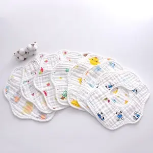 Bib Bayi BULAT Cotton Halus Celemek Makan Minum Bayi Bibs Tadah Air Liur Muslin Lap Handuk Pengering MPASI BAYI