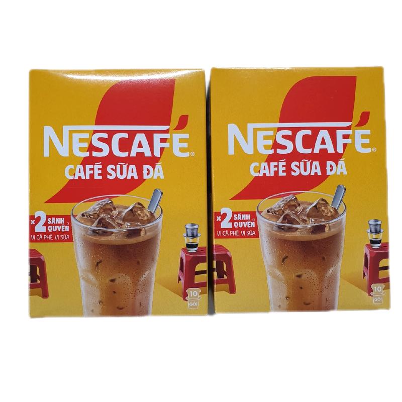ống bấm COMBO 2 HỘP NESCAPHE SỮA ĐÁ 240G(10 GÓI ×24G) Coffee  Cà Phê Cafe sữa cà phê hòa tan nescafe sữa đá cap he sua   cafe