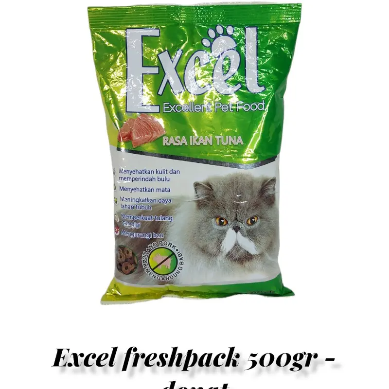 makan pakan kucing cat food murah bagus excel 500 gram fresh pack 2