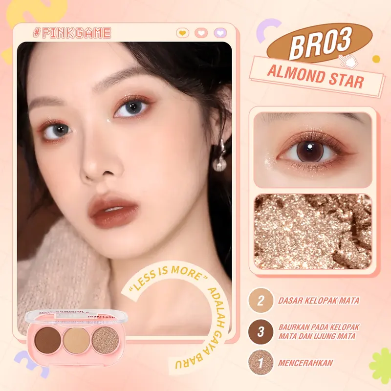 PINKFLASH 3 Pan Eyeshadow Palette / Glitter Palette High Pigmented | original Waterproof Lasting 3