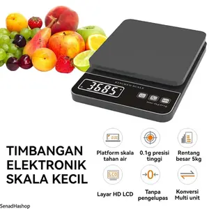 Timbangan Dapur Digital 5KG, Timbangan Digital Portable, Kitchen Scale 5kg, Alat Timbang Baking, Timbangan Kue, Timbangan Elektronik, Digital Scale Makanan – Timbangan Elektronik Portable Akurat untuk Memasak & Baking