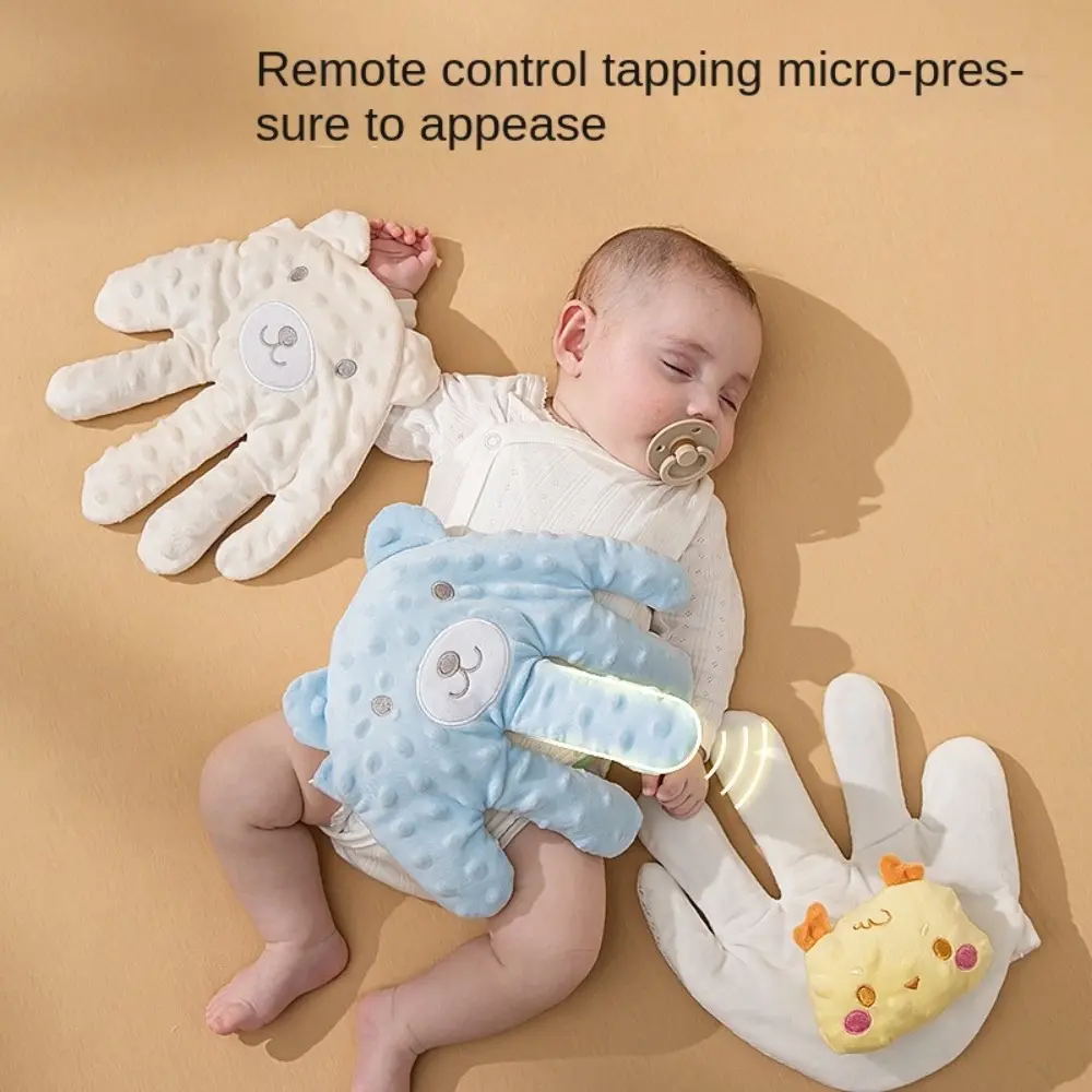 Comfortable Soft Baby Startle Prevention Glove Electric Cartoon Baby Patting Toy With Remote Control Velvet Soothing Pillow