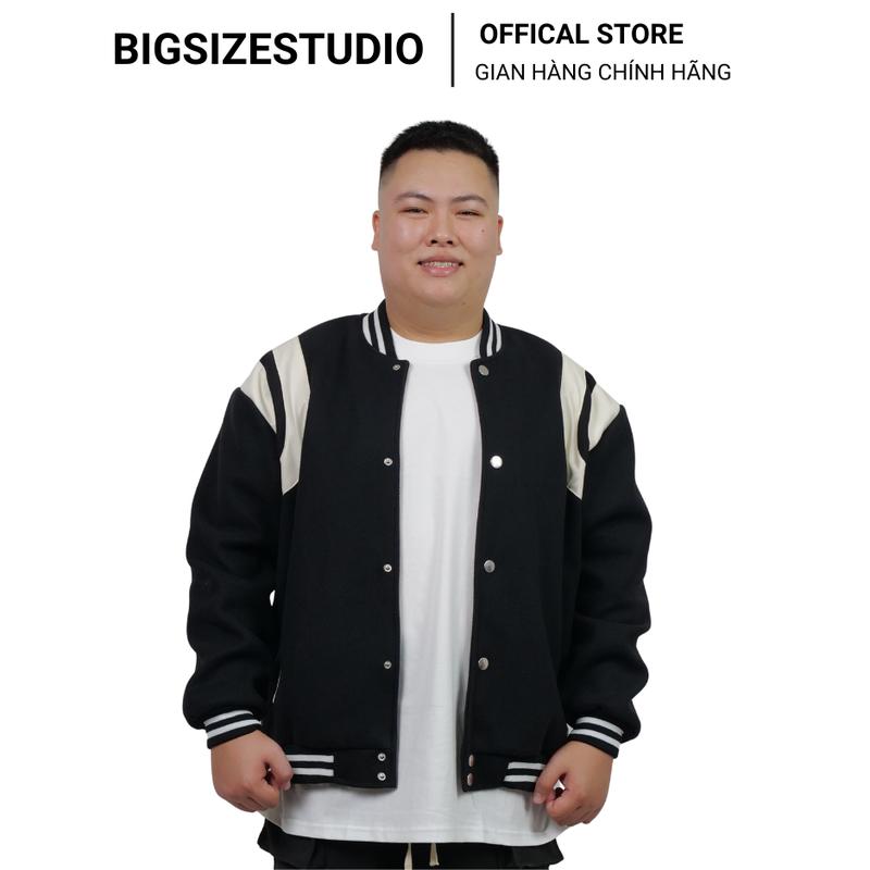 Áo khoác dạ phối vá da nam nữ dành cho người béo BSCOUTURE BIGSIZESTUDIO BIGSIZENAM ĐỒ NAM BÉO Menswear Jean Dài Tay Jacket