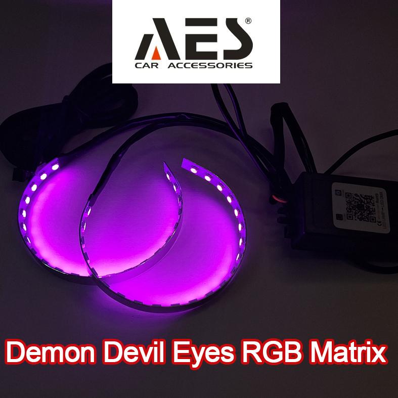 All New Demon RGB Matrix Welcome Light Sein Running | Devil Eyes 360 RGB Welcome Light | Lampu LED Demon Devil Eyes 360 RGB Merk Vahid | DE RGB Bluetooth Apps Andoid IOS Car Accesories 4