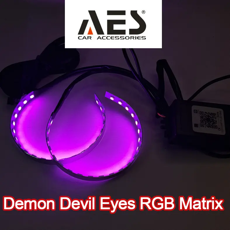 All New Demon RGB Matrix Welcome Light Sein Running | Devil Eyes 360 RGB Welcome Light | Lampu LED Demon Devil Eyes 360 RGB Merk Vahid | DE RGB Bluetooth Apps Andoid IOS Car Accesories 4