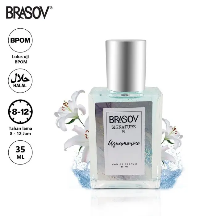 BRASOV Eau De Parfume Signature Parfum Spray Halal | Parfum Wanita - P - 03-Aquamarin