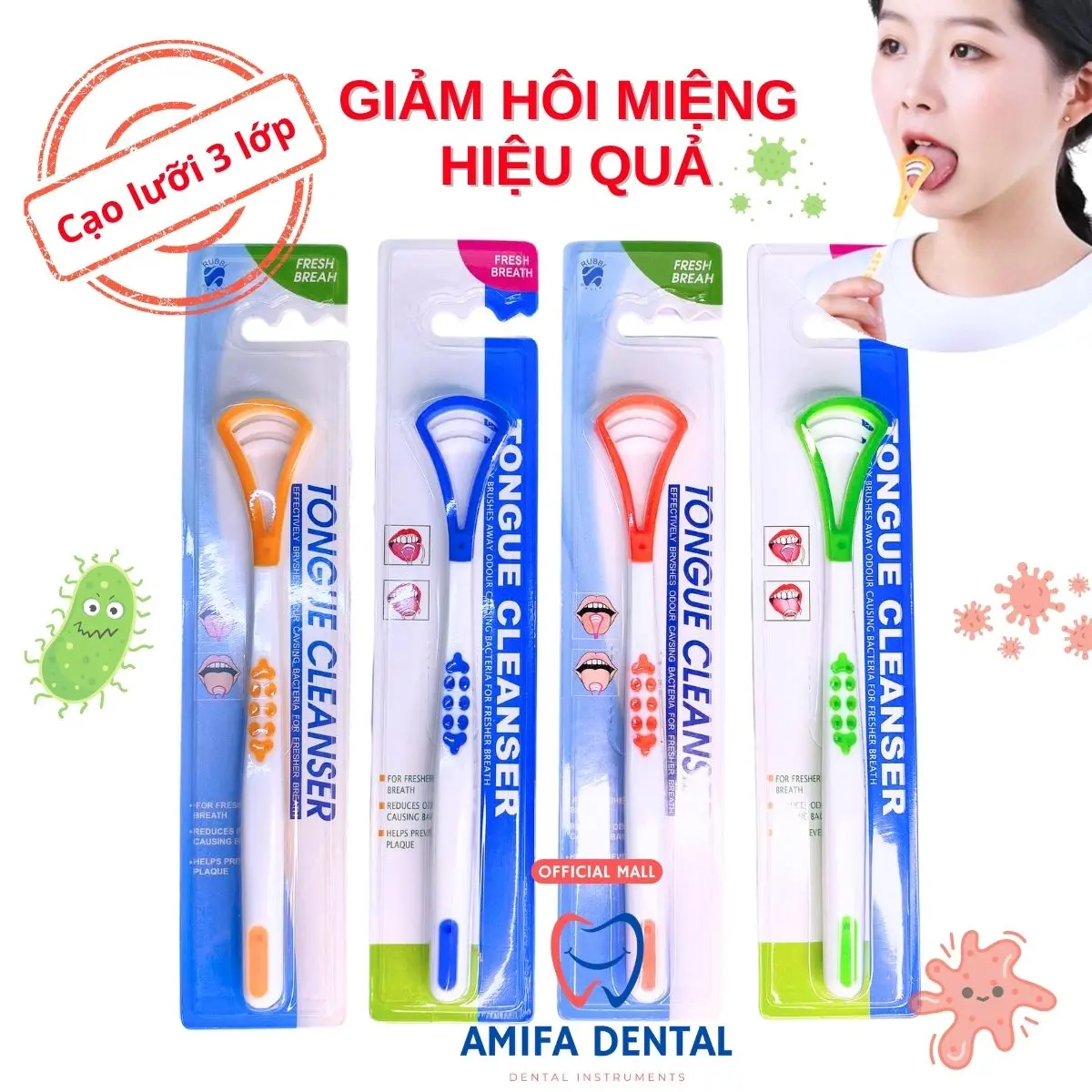 Dụng Cụ Cạo Lưỡi Nhựa Silicon [Màu Ngẫu Nhiên] – Bí Quyết Hơi Thở Thơm Mát, Sạch Khỏe Mỗi Ngày