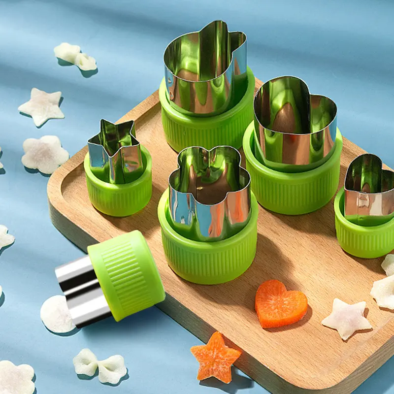 1 Bộ Dụng Cụ Cắt Rau Củ Quả Bằng Thép Không Gỉ, Hoa, Hình Hoạt Hình, Khuôn Cắt Bánh Quy, Dụng Cụ Cắt Bánh Quy Nhà Bếp