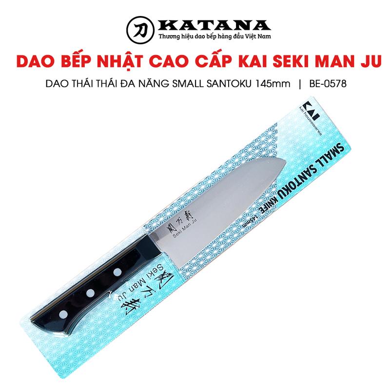 Dao thái đa năng BE0578 (145mm) - Dao bếp Nhật cao cấp KAI Seki Man Ju Small Santoku