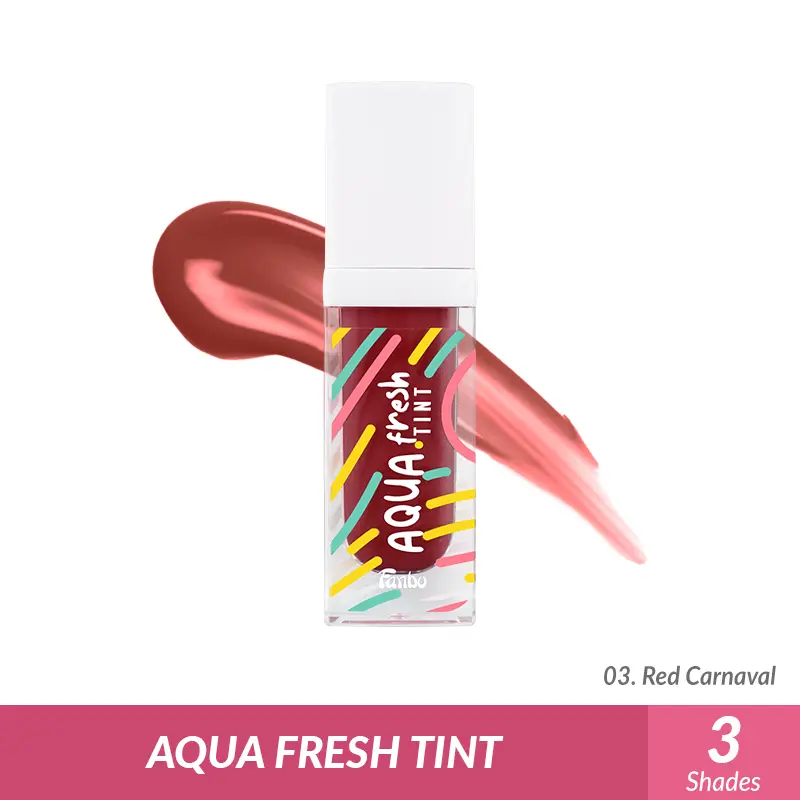 Fanbo Aqua Fresh Tint - Lip Tint - tahan hingga 10 jam - mengandung moisturizer alami dari 99.99% Aloe vera- no transfer- kissproof-mudah meresap 1