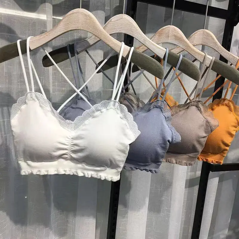 Sports Underwear Women's Korean-Style Tube Top Tube Top Bra Wireless Beauty Back and Push up Anti-Slip Sling Bottoming Vest