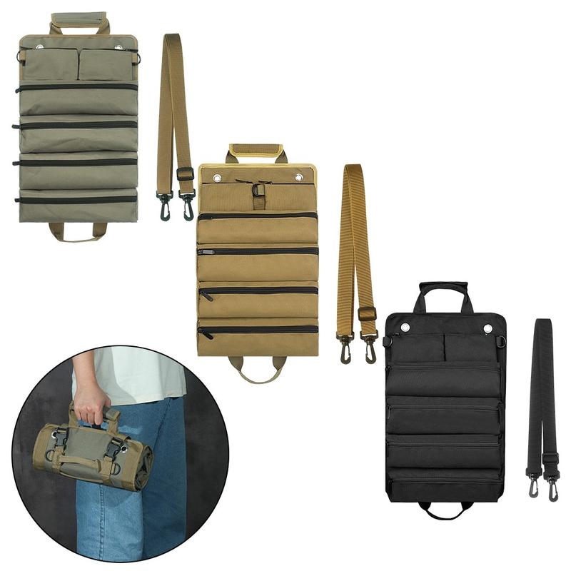 Storage Tool Bag Roll Up with 4 Large PocketsOrganizer Waterproof Oxford Cloth 1