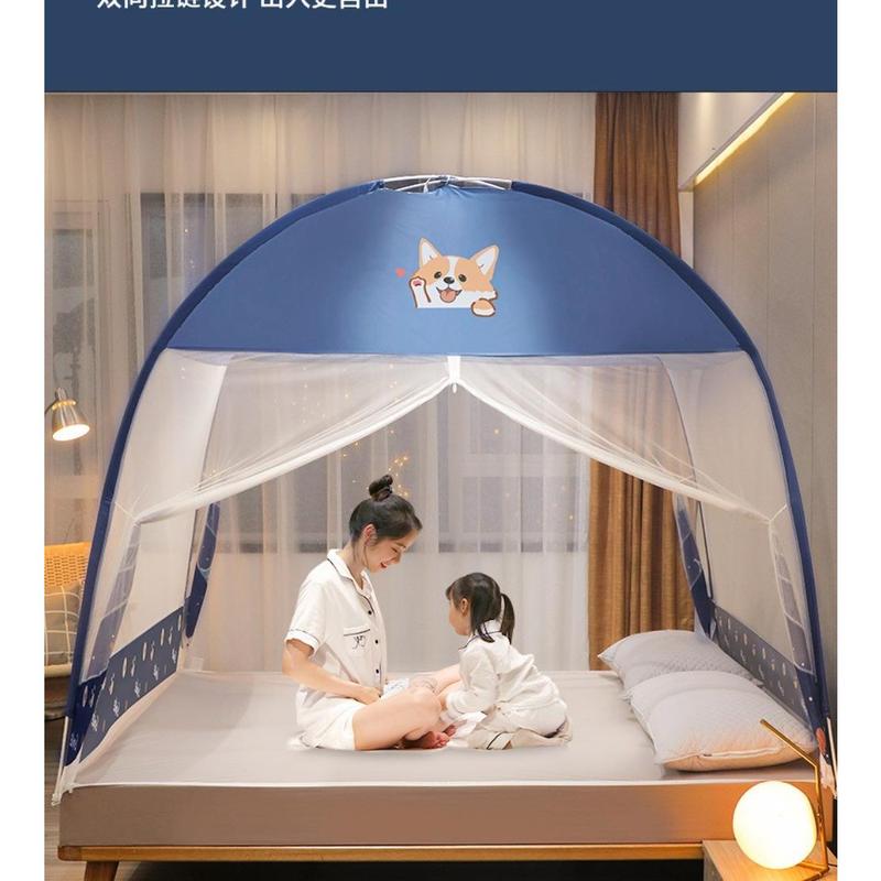 Product Introduction of Universal No installation Yurt Mosquito Net Pop-up Dual Door Folding Mosquito Net Fully Enclosed Anti-mosquito Bed Cover for Summer 26