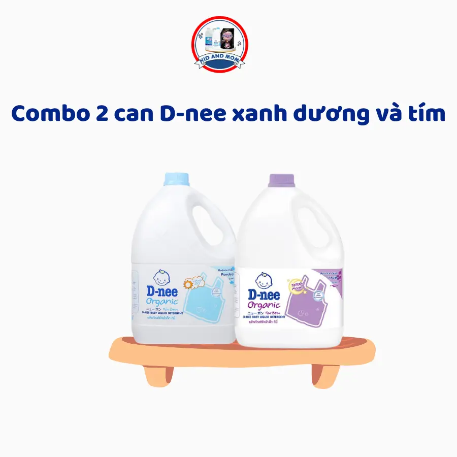 Combo 2 can D-nee màu Xanh Dương và Tím nuoc  giat