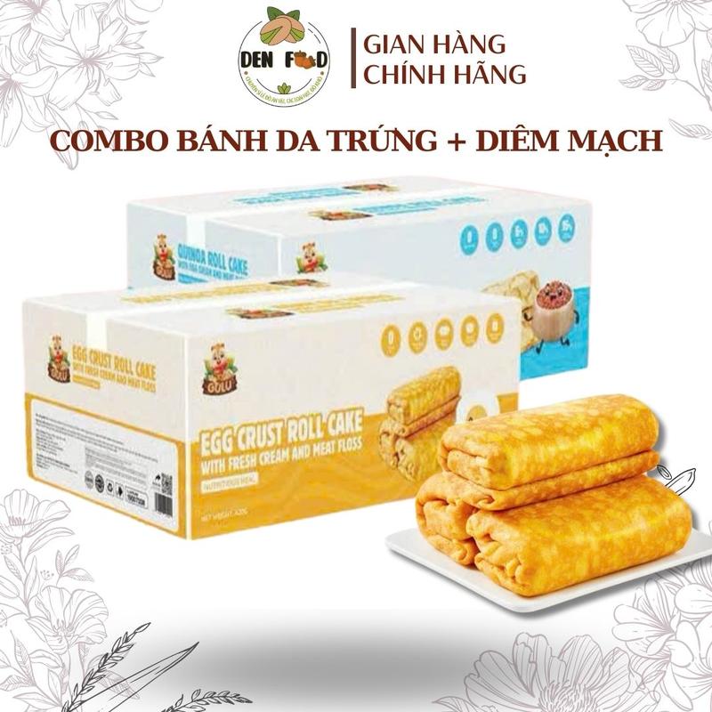 Bánh Trứng Cuộn Chà Bông Bánh Diêm Mạch của Gulu Foods - Ăn Vặt Denfood Snack Thức Ăn