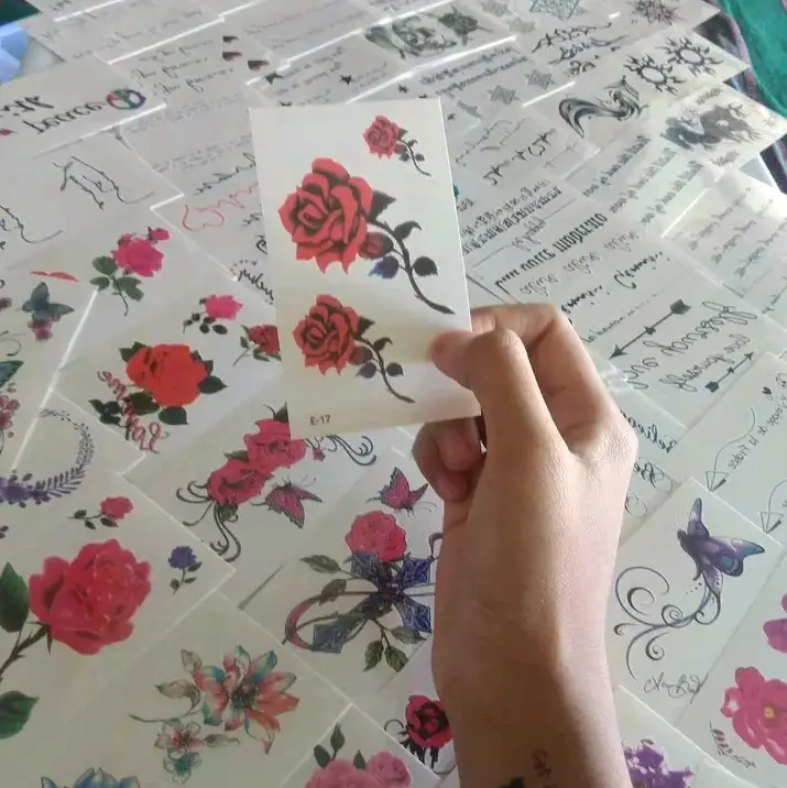 5 pcs tato temporer bunga random 7 x 10 tahan air