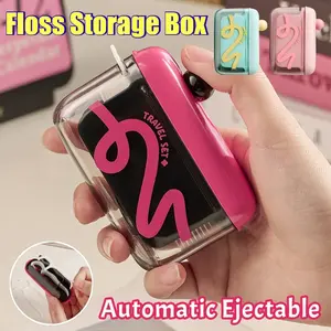 Floss Box Floss Dispenser Floss Storage Box Disposable Floss Stick Dispenser Case Automatic Ejectable Floss Box