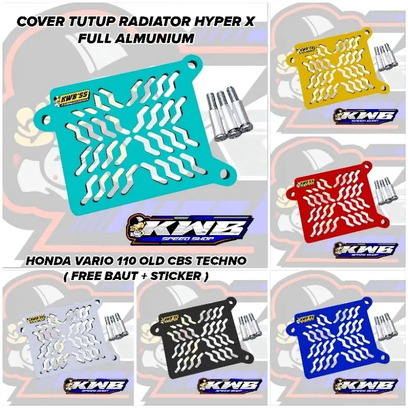 Cover radiator hyper x honda vario 110 old techno cbs full almunium full baut + sticker