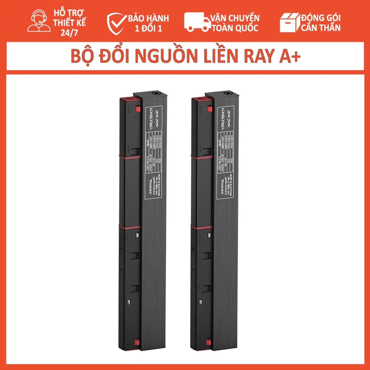 Bộ đổi nguồn cho đèn ray nam châm 220v về 48v, lắp trên hệ ray 22mm, bảo vệ mạch, ngắt khi quá tải, BH 24 tháng
