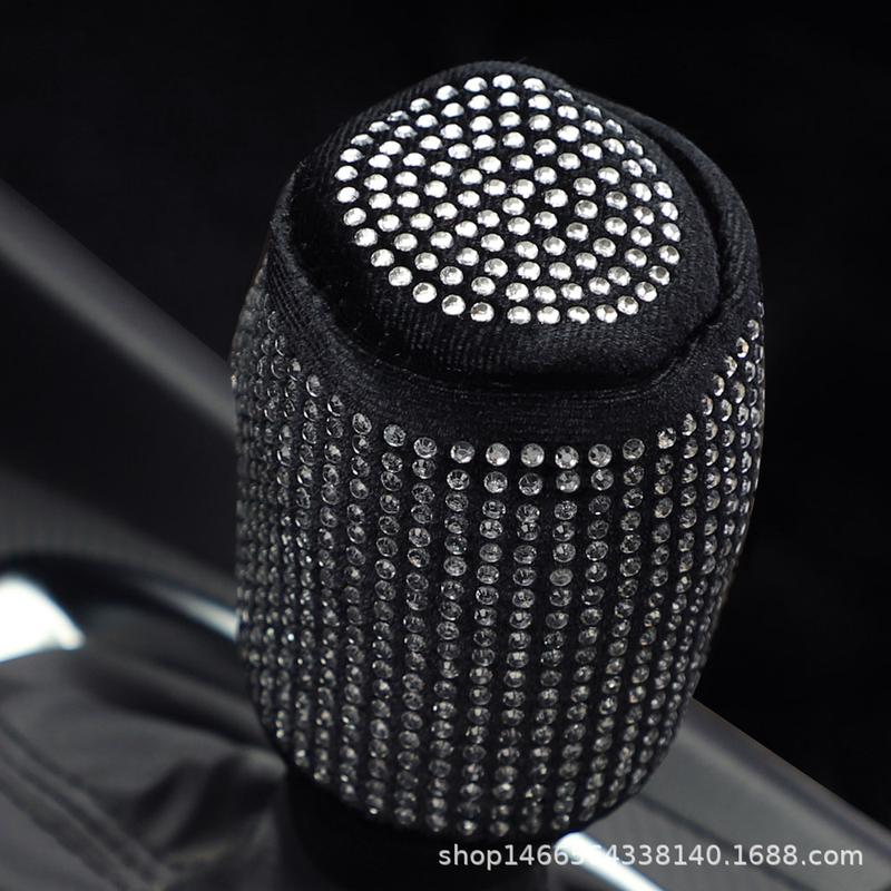Product Introduction of Premium Diamond Inlaid Plush Leather Handbrake Set Shiny Handbrake Set Non-slip Automatic Gear Shift Collar Four Seasons General Motors Interior Accessories Auto Supplies Breathable Handbrake Set Handle Set General Motors Interior Supplies 14
